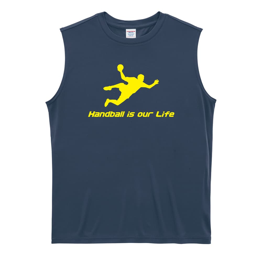 ハンドボール Handball is our Life シュート リサイクルポリエステル ノースリーブシャツ