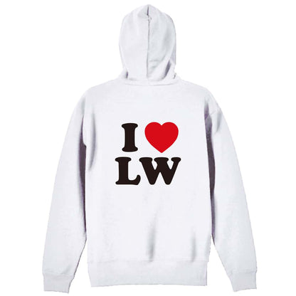 ハンドボール I LOVE LW 裏パイルジップパーカー