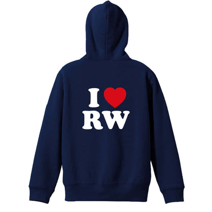 ハンドボール I LOVE RW 裏パイルジップパーカー