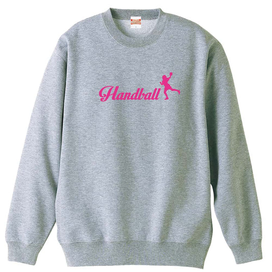 ハンドボール Handball 女の子シルエットデザイン 裏パイルスウェットトレーナー