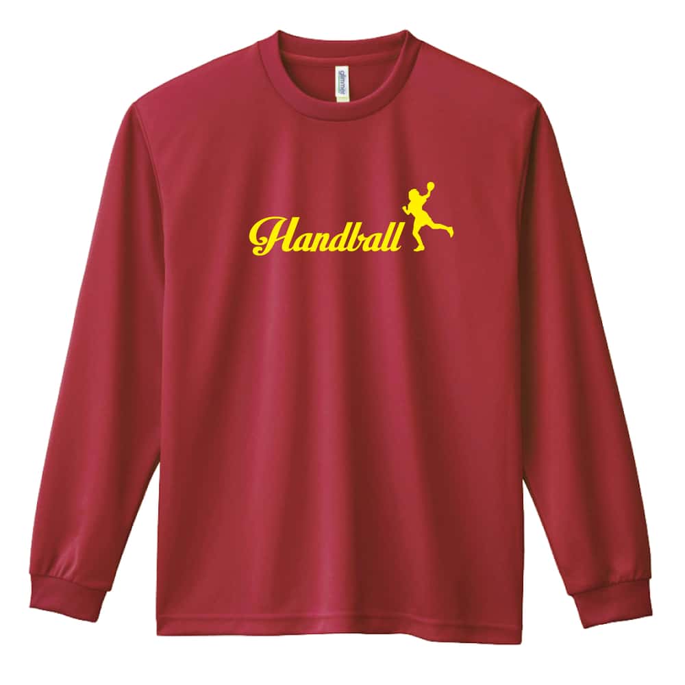 ハンドボール Handball 女の子シルエットデザイン 吸水速乾ドライロングTシャツ