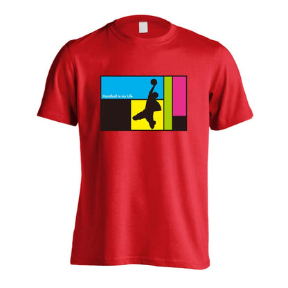 ハンドボール Handball is my Life 男性シルエット 吸水速乾ドライTシャツ