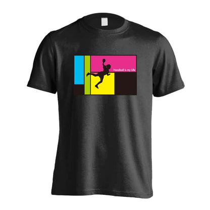 ハンドボール Handball is my Life 女性シルエット 吸水速乾ドライTシャツ