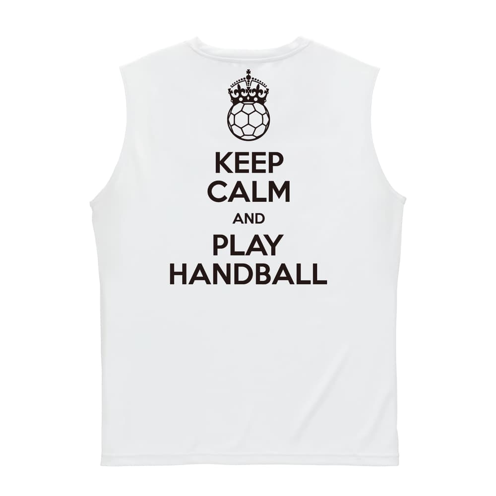 ハンドボール KEEP CALM AND PLAY HANDBALL リサイクルポリエステル ノースリーブシャツ