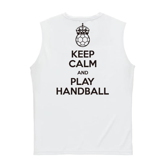 ハンドボール KEEP CALM AND PLAY HANDBALL リサイクルポリエステル ノースリーブシャツ