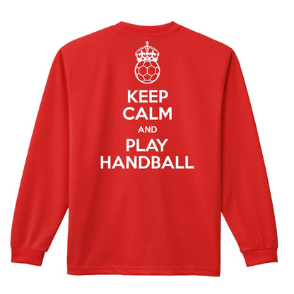 ハンドボール KEEP CALM AND PLAY HANDBALL 吸水速乾ドライロングTシャツ