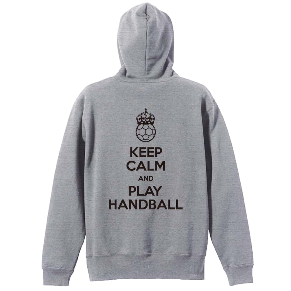 ハンドボール KEEP CALM AND PLAY HANDBALL 裏パイルジップパーカー