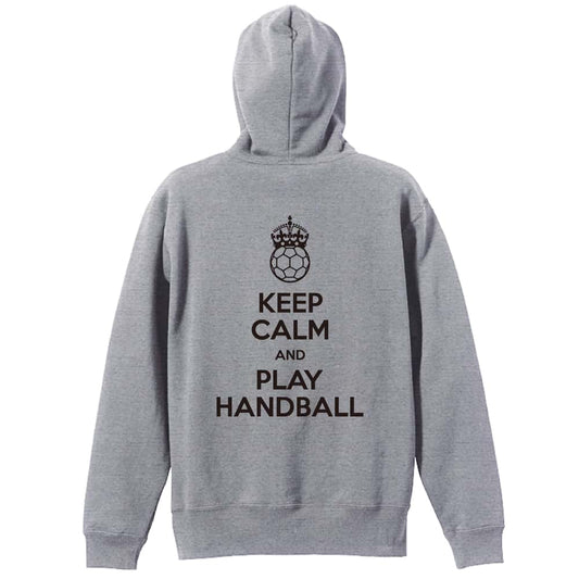 ハンドボール KEEP CALM AND PLAY HANDBALL 裏パイルジップパーカー