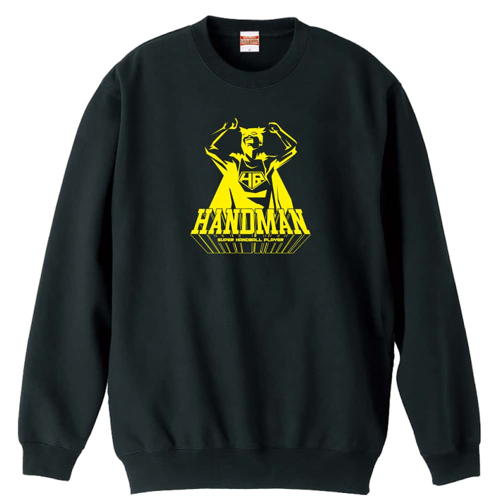 ハンドボール アメコミ風 HANDMAN 裏パイルスウェットトレーナー