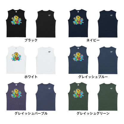 ハンドボール ファンキースマイリーフェイス HANDBALL リサイクルポリエステル ノースリーブシャツ カラーバリエーション一覧