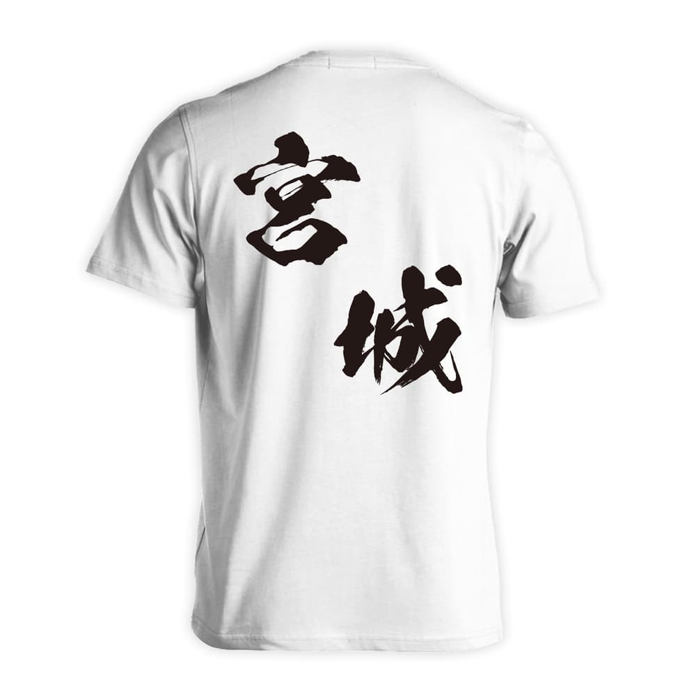 都道府県デザイン 宮城 闘龍書体 斜め書き 吸水速乾ドライTシャツ