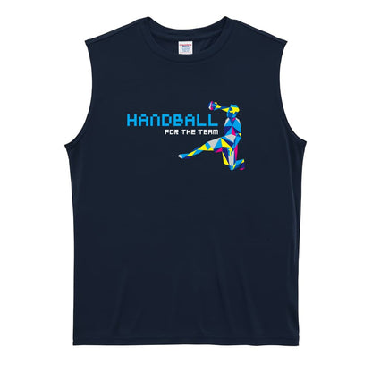 ハンドボール ポリゴンスタイルなシルエットの HANDBALL リサイクルポリエステル ノースリーブシャツ