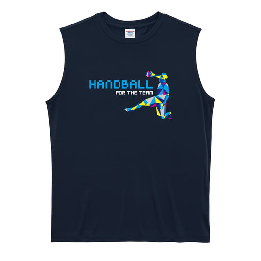ハンドボール ポリゴンスタイルなシルエットの HANDBALL リサイクルポリエステル ノースリーブシャツ