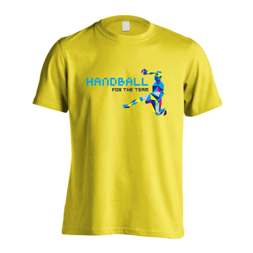 ハンドボール ポリゴンスタイルなシルエットの HANDBALL 吸水速乾ドライTシャツ