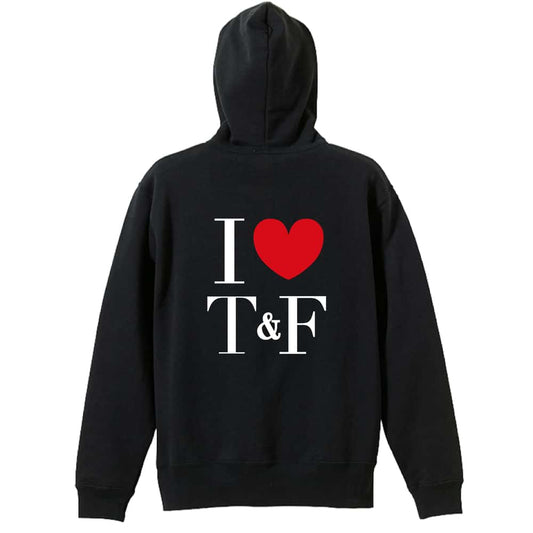 陸上競技 I LOVE Track & Field 裏パイルジップパーカー