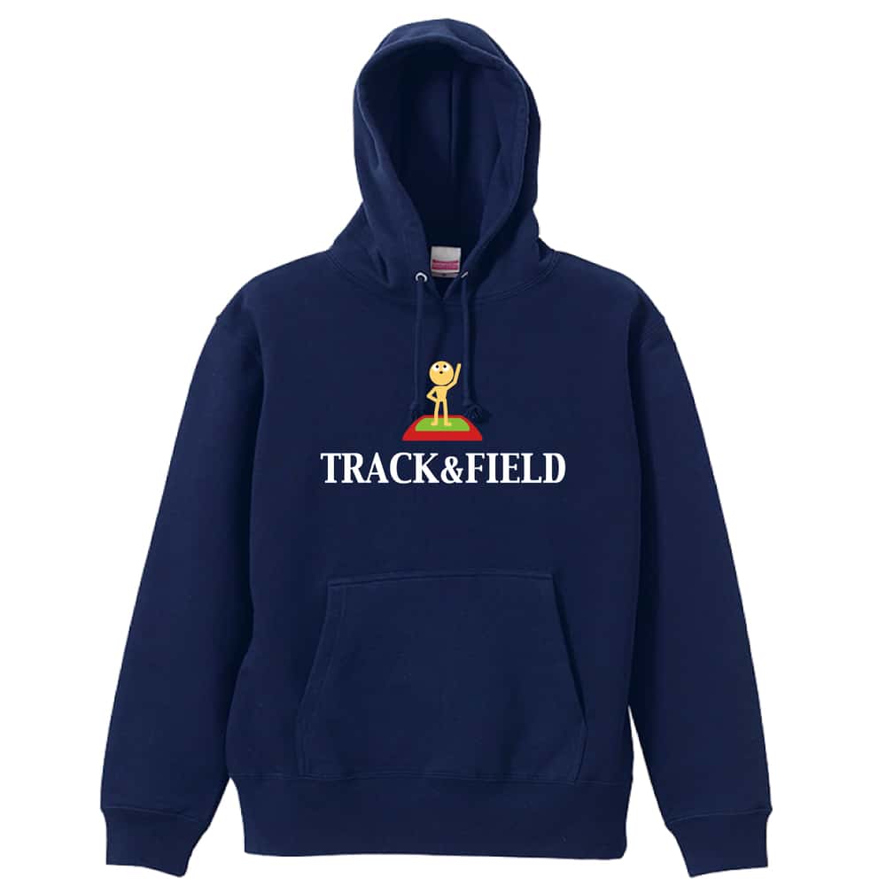 陸上競技 TRACK & FIELD トラッくんデザイン 裏パイルプルオーバーパーカー