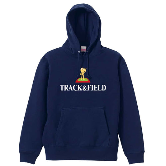 陸上競技 TRACK & FIELD トラッくんデザイン 裏パイルプルオーバーパーカー