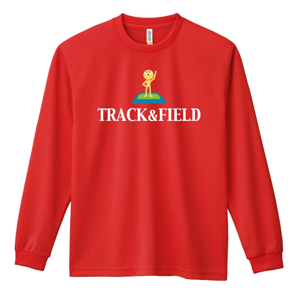 陸上競技 TRACK & FIELD トラッくんデザイン 吸水速乾ドライロングTシャツ