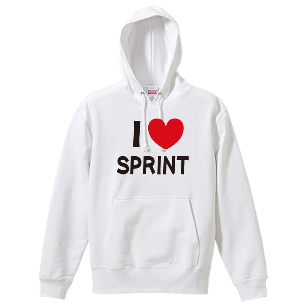 陸上競技 I LOVE SPRINT 短距離 裏パイルプルオーバーパーカー