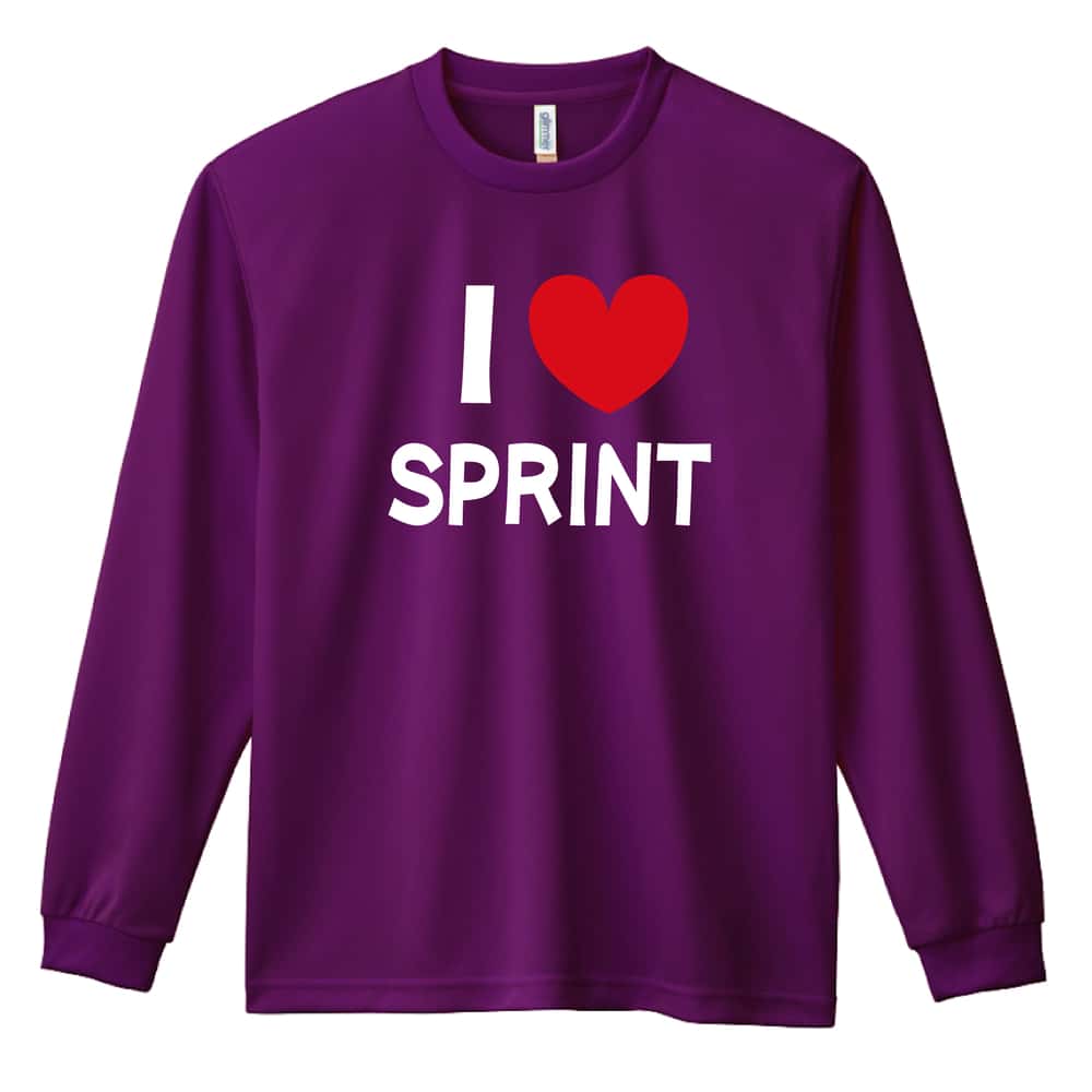 陸上競技 I LOVE SPRINT 短距離 吸水速乾ドライロングTシャツ