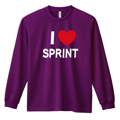 陸上競技 I LOVE SPRINT 短距離 吸水速乾ドライロングTシャツ
