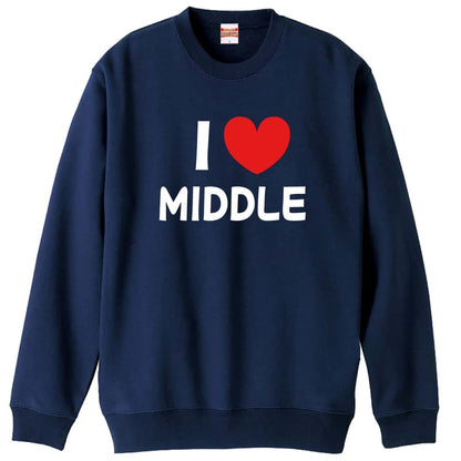 陸上競技 I LOVE MIDDLE 中距離 裏パイルスウェットトレーナー