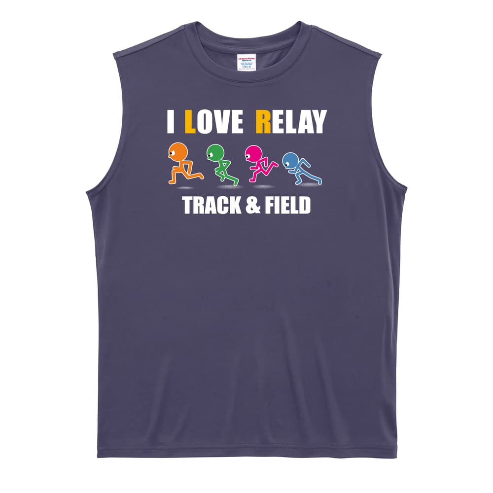 陸上競技 I LOVE RELAY リレー リサイクルポリエステル ノースリーブシャツ