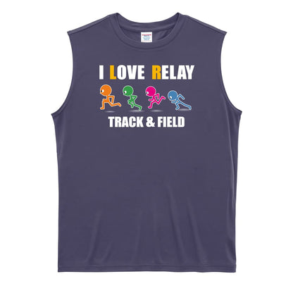陸上競技 I LOVE RELAY リレー リサイクルポリエステル ノースリーブシャツ