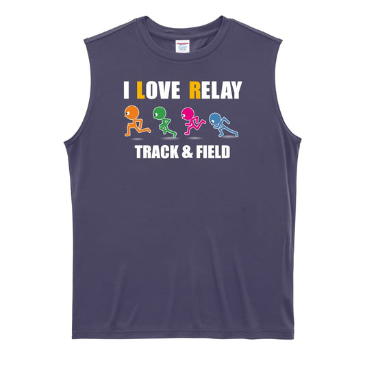 陸上競技 I LOVE RELAY リレー リサイクルポリエステル ノースリーブシャツ
