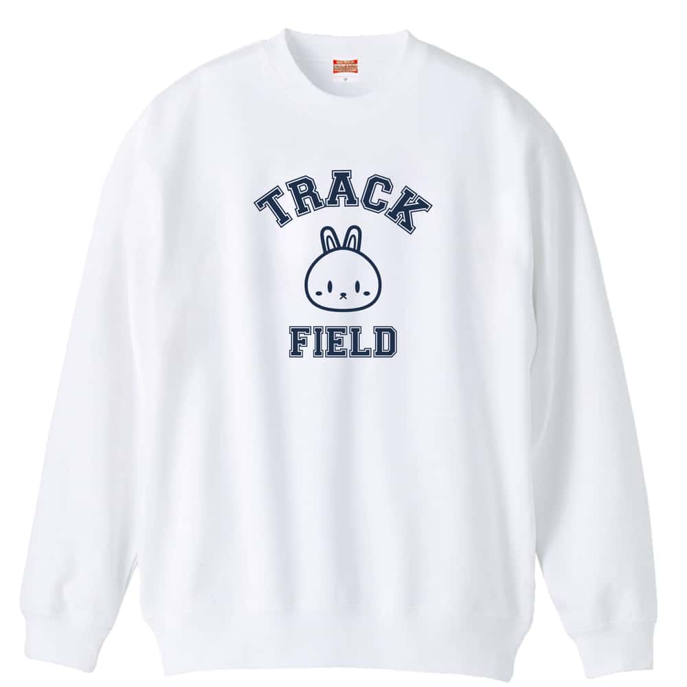 陸上競技 カレッジデザイン風 TRACK & FIELD 裏パイルスウェットトレーナー