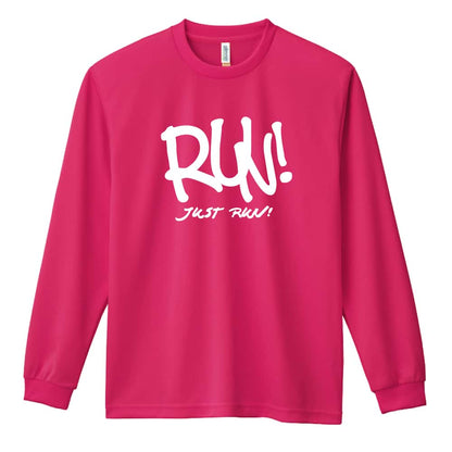 陸上競技 RUN! JUST RUN! 吸水速乾ドライロングTシャツ