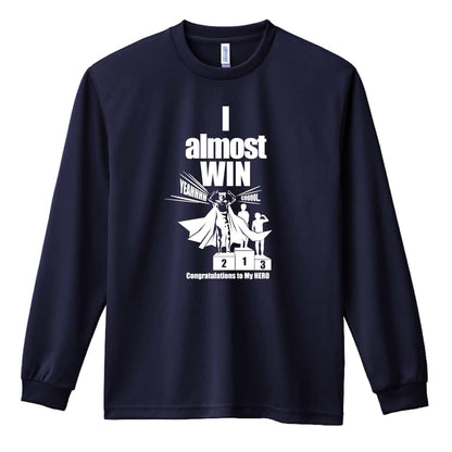 陸上競技 アメコミ風 I almost WIN 吸水速乾ドライロングTシャツ