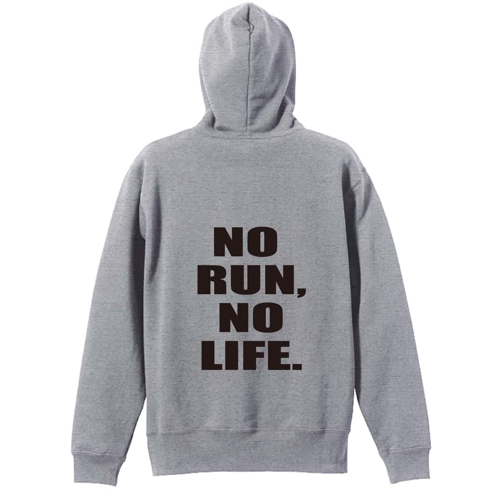 陸上競技 NO RUN, NO LIFE. 裏パイルプルオーバーパーカー