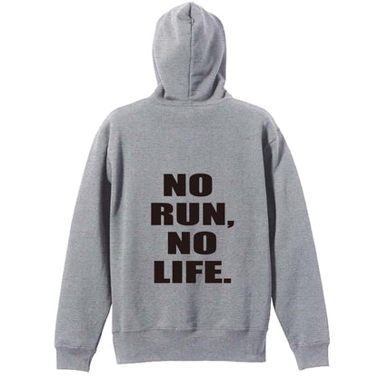 陸上競技 NO RUN, NO LIFE. 裏パイルプルオーバーパーカー