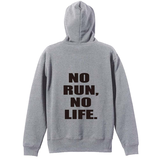 陸上競技 NO RUN, NO LIFE. 裏パイルプルオーバーパーカー