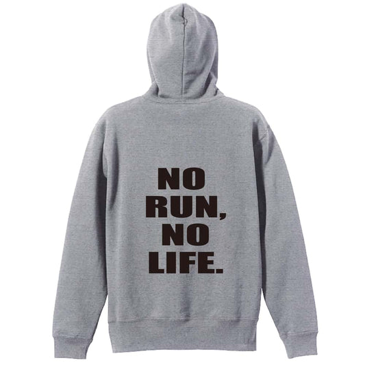 陸上競技 NO RUN, NO LIFE. 裏パイルジップパーカー