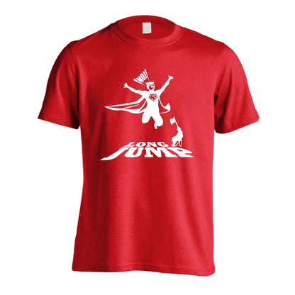 陸上競技 アメコミ ヒーロー風 走幅跳 吸水速乾ドライTシャツ