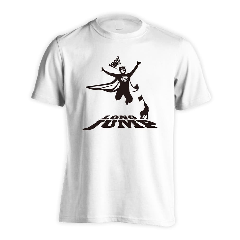 陸上競技 アメコミ ヒーロー風 走幅跳 吸水速乾ドライTシャツ