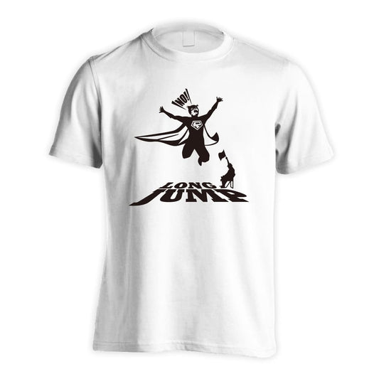 陸上競技 アメコミ ヒーロー風 走幅跳 吸水速乾ドライTシャツ