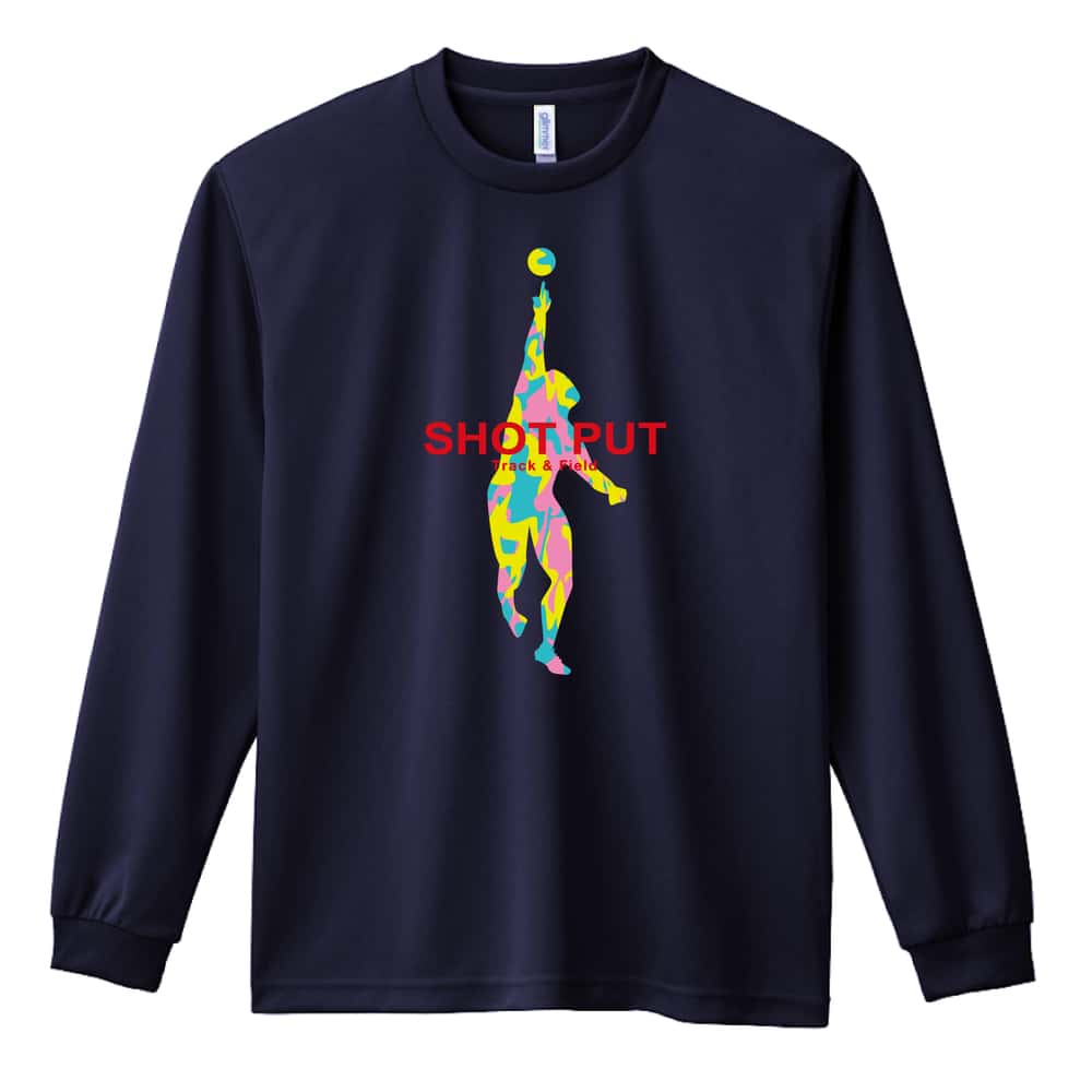 陸上競技 SHOT PUT 砲丸投 吸水速乾ドライロングTシャツ