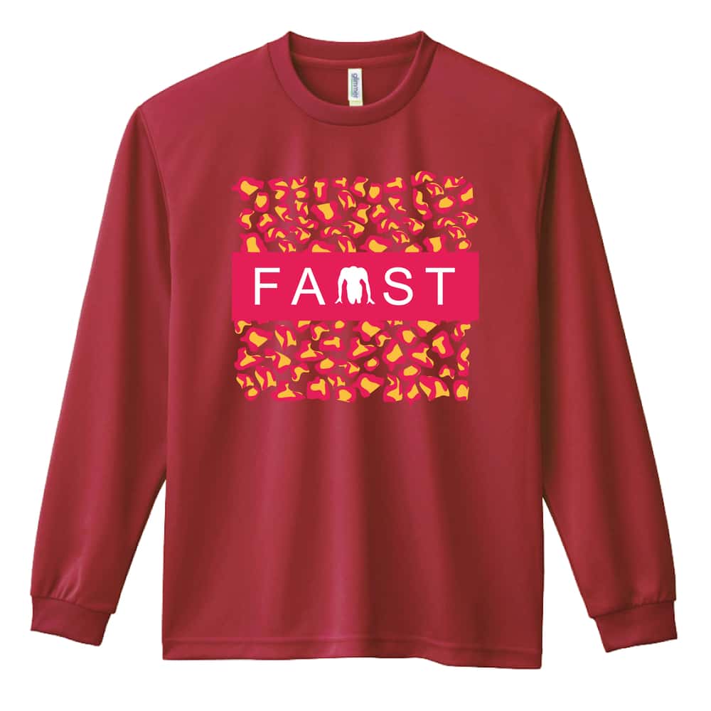 陸上競技 ヒョウ柄 FAST 吸水速乾ドライロングTシャツ