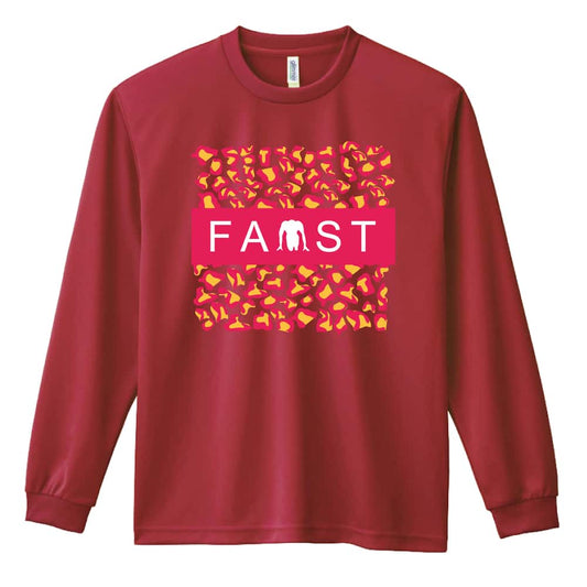 陸上競技 ヒョウ柄 FAST 吸水速乾ドライロングTシャツ