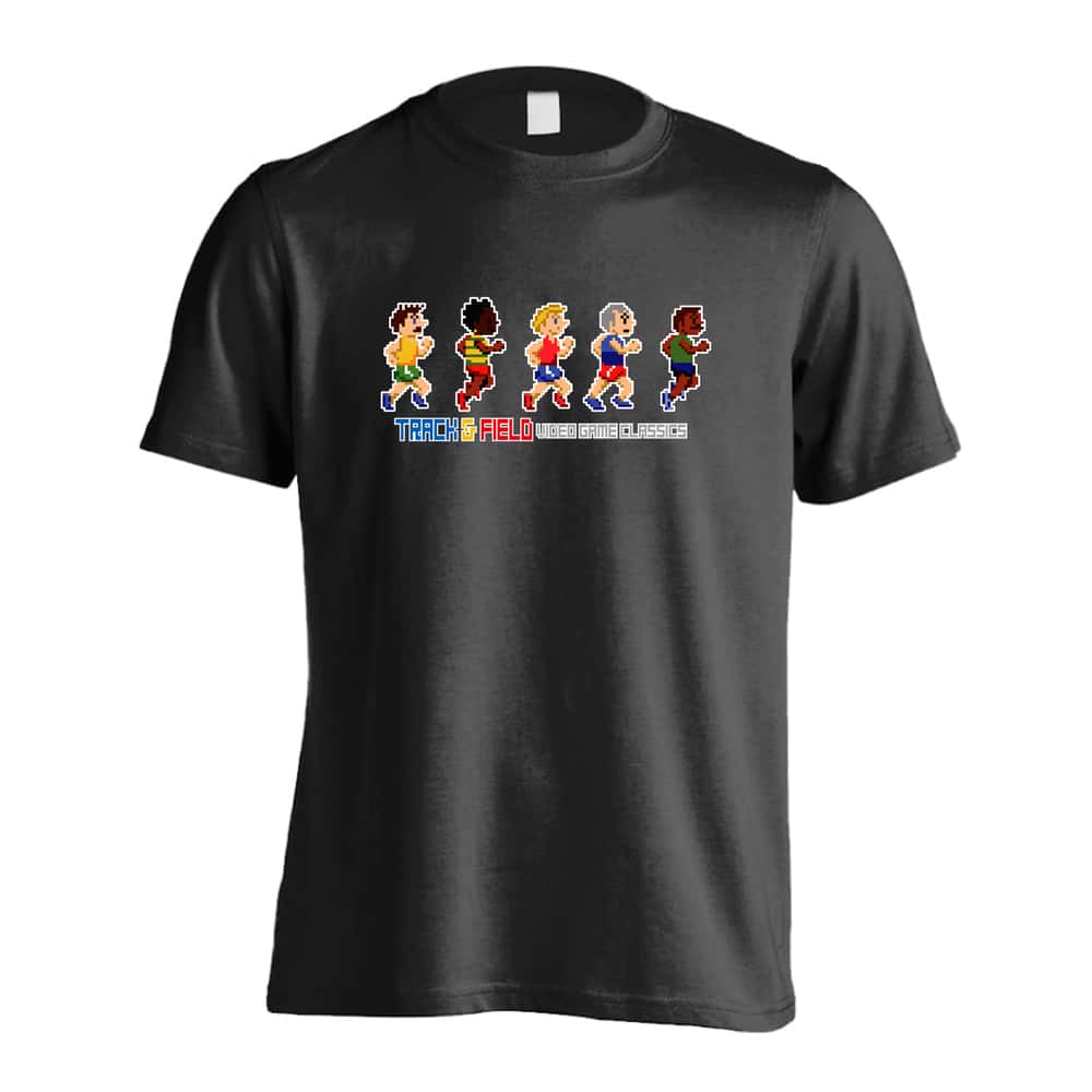 陸上競技 8-bit風 陸上ゲーム ラン編 吸水速乾ドライTシャツ