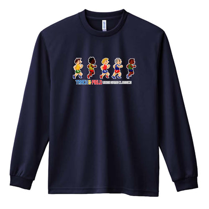 陸上競技 8-bit風 陸上ゲーム ラン編 吸水速乾ドライロングTシャツ