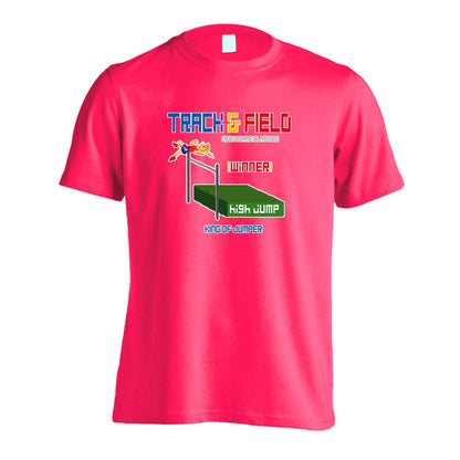 陸上競技 8-bit風 陸上ゲーム 走高跳編 吸水速乾ドライTシャツ