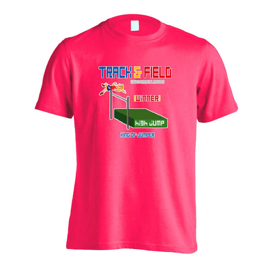 陸上競技 8-bit風 陸上ゲーム 走高跳編 吸水速乾ドライTシャツ