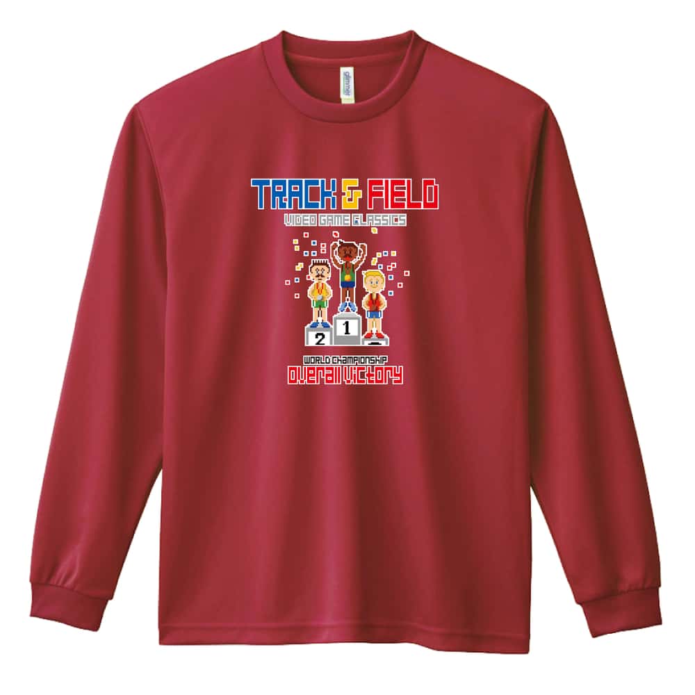 陸上競技 8-bit風 陸上ゲーム 大会編 吸水速乾ドライロングTシャツ