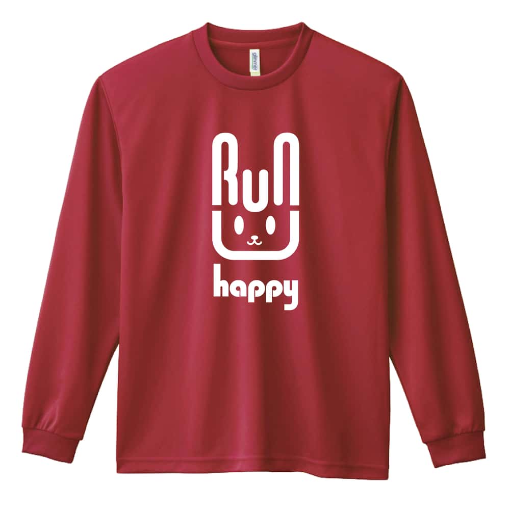 陸上競技 RUN HAPPY 吸水速乾ドライロングTシャツ