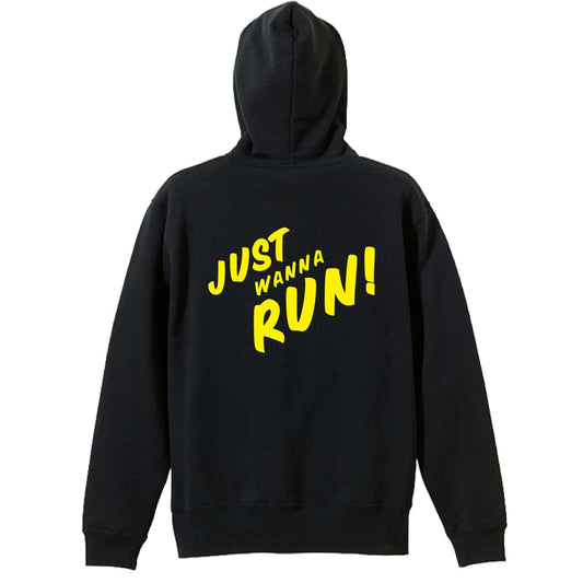 陸上競技 JUST WANNA RUN 裏パイルプルオーバーパーカー