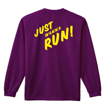 陸上競技 JUST WANNA RUN 吸水速乾ドライロングTシャツ